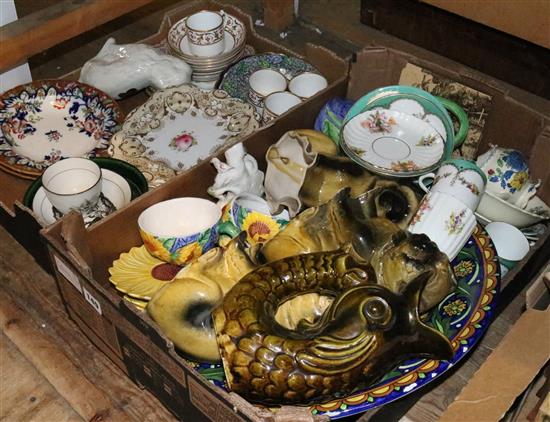 2 boxes of mixed ceramics